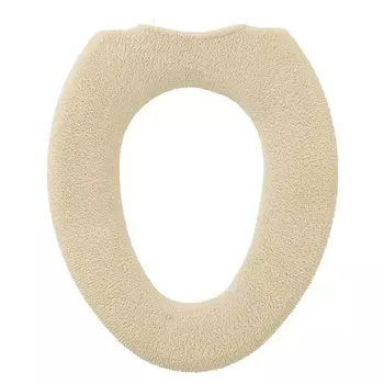 OKA Soft Toilet Seat Cover Seeds Type O Type Beige Seat Cushion Soft Thick Woven Antibacterial Odor Resistant Soft (Toilet Hook)