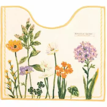 OKA Toilet Mat Yellow 55cm x 60cm Botanical Garden Approx. (Plant Natural)