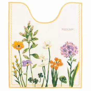 OKA Toilet Mat Yellow 75cm x 63cm Botanical Garden Approx. (Plant Natural)