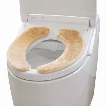 OKA Toilet Seat Cushion Super Fluffy Beige Seat Cushion (Toilet Fluffy)