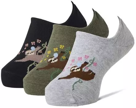 Okamoto Cocopita Set Sneaker Socks Cover Foot Pattern Animal Pattern 840-442 3 пары женские