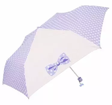 Okamoto Harajuku store A cute mini umbrella that fits in your school Cute Folding Umbrella Ribbon Polka Dots Aluminum Elementary School Girls bag!