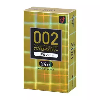 OKAMOTO Презервативы Okamoto Zero Two из полиуретана Real Fit 24 шт. 0,02 мм (PU)