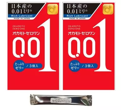 Okamoto Zero One 001 Plenty of Jelly 3 шт. 2 коробки набор презервативов Okamoto контрацептивный лосьон в комплекте 0,01 мм