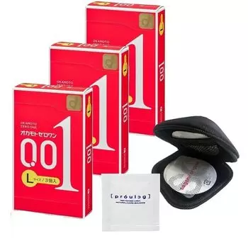 Okamoto Zero One L размер 3 шт. Оригинальный чехол для презерватива Pepe Lotion Prologue 5 мл [Набор 3] 0,01 мм + +