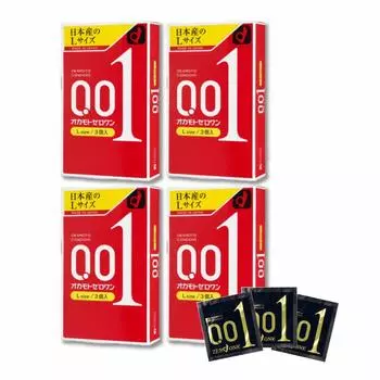 Okamoto Zero One размер L 3 шт. x 4 коробки [4 коробки] 0,01 мм (4547691775122-4)