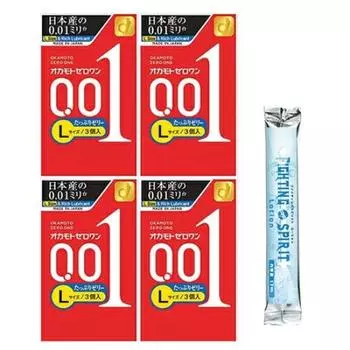 Okamoto Zero One размер L много желе 3 шт x 4 шт 1 лосьон для борьбы включен 0,01 мм +