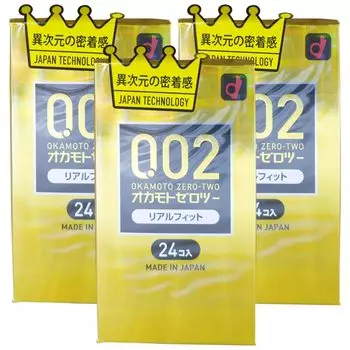 Okamoto Zero Two Real Fit 24 шт. Супероднородная толщина по 3 шт. Набор 0,02 Fit! 0,02мм