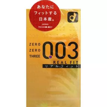 okamoto Zero Zero Three Real Fit Natural 10 шт. Упаковка из 1 шт. Стандартный презерватив толщиной 0,03 мм. Пакет из 1 1 set