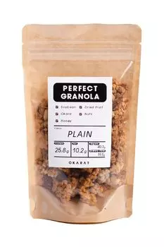 OKARAT Perfect Granola 100 г Без сахара Без добавок Низкоуглеводная Безглютеновая Диетическая Хлопья Овсянка (7)