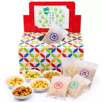 Okashi Rakuichi Thank You Lucky Box Hail Okaki Ассортимент 5 видов 10 г x 40 пакетиков Индивидуально упакованные маленькие пакетики Выход на пенсию Смена работы Выпускной