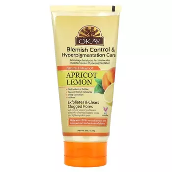 Okay Pure Naturals, Абрикосово-лимонный скраб, 6 унций (170 г)