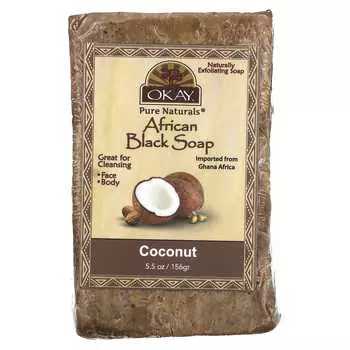 Okay Pure Naturals, African Black Soap, Coconut, 5.5 oz (156 g)