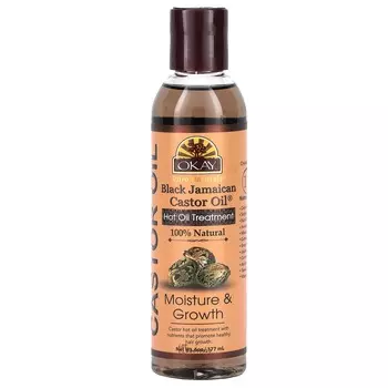 Okay Pure Naturals, Черное ямайское касторовое масло, горячее лечение маслом, 6 унций (177 мл)