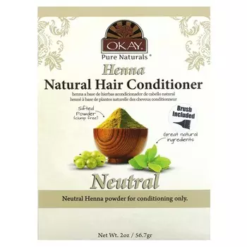 Okay Pure Naturals, Хна, натуральный кондиционер для волос, нейтральный, 2 унции (56,7 г)