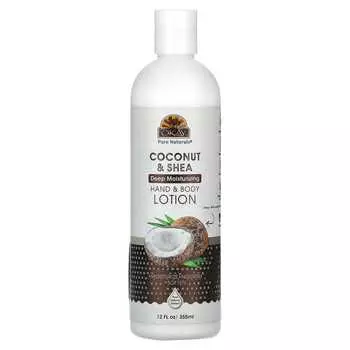 Okay Pure Naturals, Лосьон для рук и тела, кокос и ши, 12 жидких унций (355 мл)