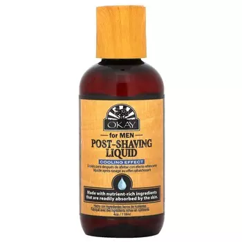 Okay Pure Naturals, Мужская жидкость после бритья, охлаждающий эффект, 4 унции (118 мл)
