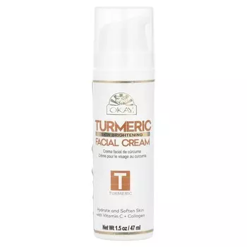 Okay Pure Naturals, Осветляющий кожу крем для лица, куркума, 1,5 унции (47 мл)
