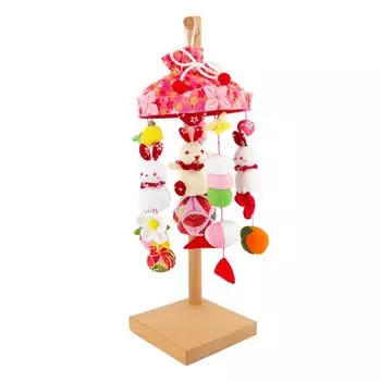 OKBABY Hanging Hina Hina Hanging Decoration Hanging Hina Hina with Crepe Natural Wooden Stand Height 44cm Mini Rabbit Cute Doll Hina Hanging Compact
