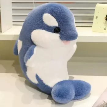 Океаническое животное кит кукла милый аквариум черный косатка синий кит игрушка кукла подушка для детей 35cm0.4kg