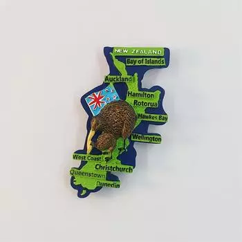 Океания Новая Зеландия киви Карта 3D Стереоскопическая Туризм сувениры Смола живопись Декорация дом Магниты на холодильник