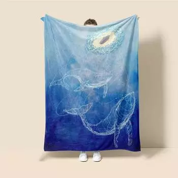 Океанские киты Украшение дома плюшевые Плед Диван-одеяло Аниме животные Покрывало кровать пушистые мягкие одеяла декор Плед Модерн 30x40in