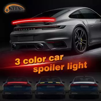 OKEEN 125 см 3 цвета светодиодный задний спойлер для универсального автомобиля с сигналом поворота заднего хода Предупреждение о тормозе задний фонарь стоп-сигнал чёрный