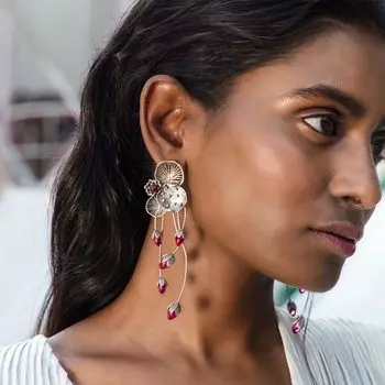 Окисленные серьги Rise Beyond Fail из серебра 925 пробы