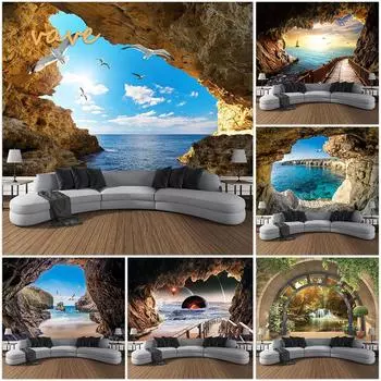 Окна, горное дерево, ткань, большой гобелен, настенный гобелен в стиле бохо, колдовство, хиппи, домашний декор, эстетическое украшение 95cmX73cm