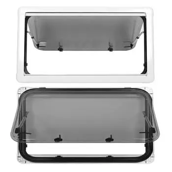 Окно прицепа L1000 H500 мм водонепроницаемое выдвижное окно для автофургона с углом открывания 75° для толщины стенки от 28 до 45 мм