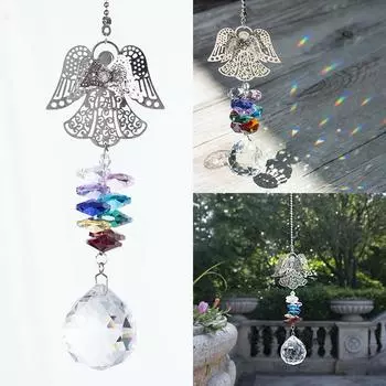Окно висит Радуга красочный ангел восьмиугольный кристалл кулон «Ловец солнца» декор
