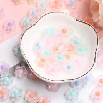 Около 100 шт. Модные прозрачные/матовые DIY-бусины в форме сердца в форме сливы, бусины ручной работы, аксессуары для изготовления ювелирных изделий и браслетов Transparent multicolor