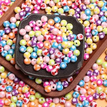 Около 1650 шт. акриловые футбольные бусины ярких цветов для изготовления ювелирных изделий, подвеска, модный материал ручной работы