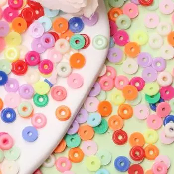 около 2000 шт. акрил для изготовления ювелирных изделий, плоские круглые ожерелья ручной работы «сделай сам», свободные бусины-разделители, однотонные браслеты, браслеты в стиле бохо, 6 мм, диск
