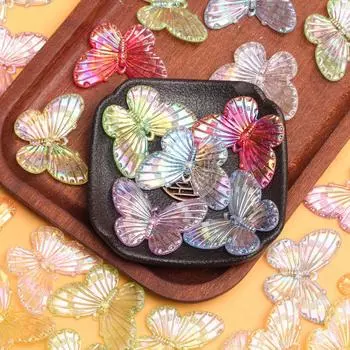около 220 шт. для изготовления ювелирных изделий 40*30 мм 8 цветов DIY аксессуары креативные AB цвета бусины лазерного цвета с одним отверстием подвеска-бабочка