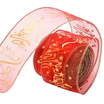 Около 2 м длинные рождественские ленты красные зеленые горошек проволочная лента с краем веселые рождественские мешковины ленты поделки ленты для рождественского банта