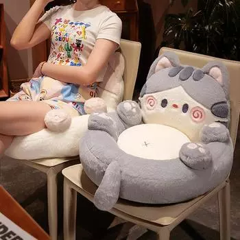 Около 50 см плюшевая подушка в виде кота Kawaii, мягкая подушка в виде животного, подушка для дивана, стула, красивое украшение для дома на день рождения