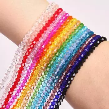 около 80-90 шт., 1 нитка, принадлежности для самостоятельного изготовления, модное хрустальное стекло ручной работы для изготовления ювелирных изделий, чешский бисер, 4 мм, биконус, свободные бусины, подарок розы красного