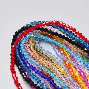 Около 80-90 шт., стеклянные модные 1 нитка, хрустальные подарочные биконусы, свободные бусины ручной работы, чешские бусины 4 мм для изготовления ювелирных изделий, бисер, принадлежности «сделай сам» шампанского