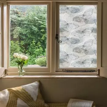 Оконная пленка без клея, глазурь, конфиденциальная стеклянная пленка для окон и дверей, самостатичная декоративная оконная пленка для защиты от ультрафиолета 45*100cm