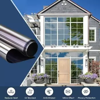 Оконная пленка для конфиденциальности, одностороннее зеркало, дневное, анти-УФ-отражающее, самоклеящееся виниловое тонирующее средство для окон для дома, офиса, гостиной 30x100cm