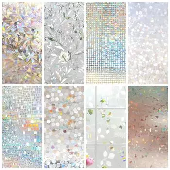 Оконная пленка для конфиденциальности, радужная оконная пленка, 3D декоративная оконная виниловая витражная наклейка, статическая липкая наклейка на окно 30x100cm