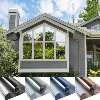 Оконная пленка для конфиденциальности виниловое стекло одностороннее дневное приватное статическое прилипание блокирующее анти-УФ отражающий самоклеящийся винил для автомобиля 30x100cm