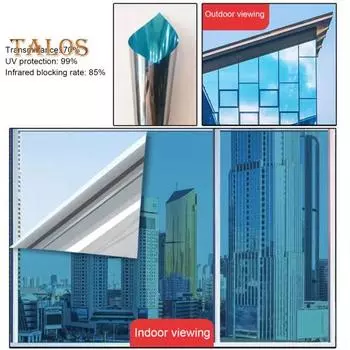 Оконная пленка для конфиденциальности Защита конфиденциальности УФ-блокировка Взрывозащищенный Удобный комплект оконной пленки Изоляционная пленка для стекла Хозяйственные товары серебряный