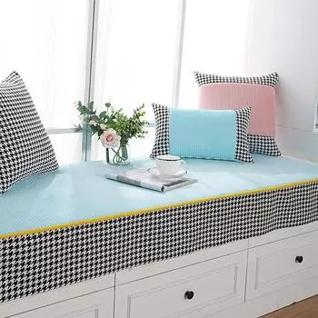 Оконная подушка, коврик для подоконника, четыре сезона, универсальная нескользящая легкая роскошная подушка для спальни, балкона 60*150cm серый