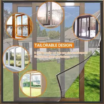 Оконная ширма своими руками с самоклеящимися лентами, бытовая москитная сетка, москитная сетка, москитная сетка белый