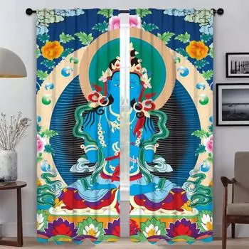 Оконная штора для комнаты 2 панели Исламская кухня Шторы для камеры Шторы Разделение Домашний интерьер Шторы Украшения на Хэллоуин W50xH70cmx2pcs-CL