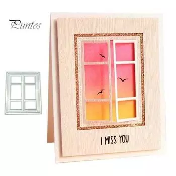 Оконные металлические режущие штампы DIY записки бумажные карты фото ремесло трафарет плесень серебряный