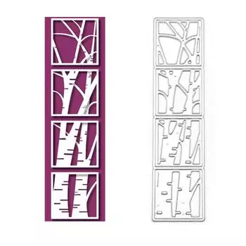 Оконный багажник, дизайн в стиле березы, металлический трафарет для резки DIY, альбом для скрапбукинга, фототиснение, бумажная карта, ремесленный декор серебряный