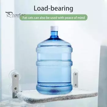 Оконный насест для кошек. Складной гамак для кошек с 4 присосками и стальным каркасом. Мягкий съемный чехол. Вмещает до 27/33 фунтов. Беспроводная кровать для кошек. L серый